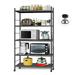 Binxuanbin 5-Tier Storage Shelving Unit with Wheels Kitchen Shelf Heavy Duty Metal Shelf 38.6 x15.1 x67 Metal Storage Rack