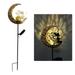 Outdoor Solar Metal Garden Decoration Waterproof Lawn Auto ONOFF for Outside Garden Patio Yard Lawn Moon & Flower Fairy Stake