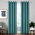 Beiwei Single Curtain Panel Eyelet Ring Top Blackout Window Curtain Grommet Room Darkening Curtain Thermal Insulated Window Drapes For Bedroom Living Room Lake Blue W:52 xL:95