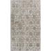 Laddha Home Designs 5.25 x 7.5 Taupe Brown and Gray Distressed Floral Rectangular Area Throw Rug
