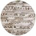 HomeRoots 512037 10 ft. Ivory Tan & Gray Wool Abstract Hand Tufted Handmade Round Area Rug