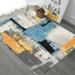 Modern Abstract Blue Yellow Grey Area Rug Ultra Soft Aesthetic Rugs For Living Room Bedroom Dining Office Floor Rug Kitchen Hallway Runner 4 x 6