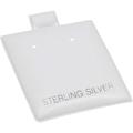 100 Qty Sterling Silver Imprinted White 1 1/2 x 1 3/4 Vinyl Puff Pad Earring Cards - for Display & Sales - Clip/Wire/Post Earrings