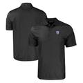 Men's Cutter & Buck Black Pac-12 Gear Pike Eco Tonal Geo Print Stretch Recycled Polo