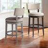 Hunter Fully Upholstered Bar & Counter Stool - 26" Counter Height, Stone Gray/Performance Linen Creme Counter Stool - Frontgate