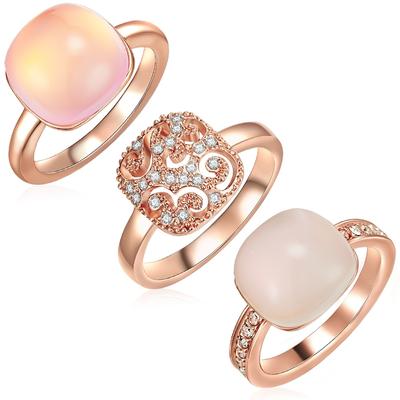 Lulu & Jane Schmuckset Metall-Legierung verziert mit Kristallen von Swarovski® in Roségold 50 Damen
