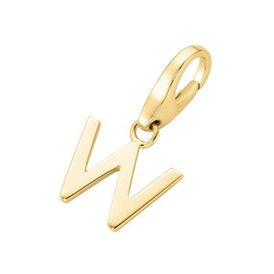 Giorgio Martello Milano - Charm Buchstabe W, Silber 925 Charms & Kettenanhänger 1 ct Gold Damen