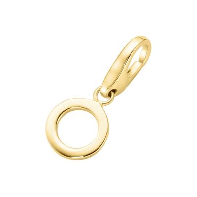 Giorgio Martello Milano - Charm Buchstabe O, Silber 925 Charms & Kettenanhänger 1 ct Gold Damen