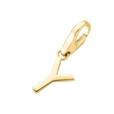 Giorgio Martello Milano - Charm Buchstabe Y, Silber 925 Charms & Kettenanhänger 1 ct Gold Damen