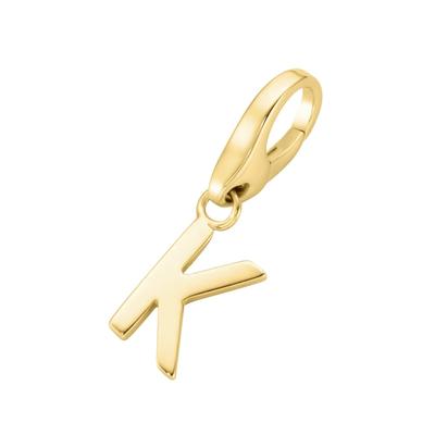 Giorgio Martello Milano - Charm Buchstabe K, Silber 925 Charms & Kettenanhänger 1 ct Gold Damen