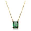 Swarovski Matrix Pendant Necklace, Green Rectangular-Cut Crystals in a Gold-Tone Plated Setting, from the Matrix Collection