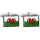 David Van Hagen Mens Welsh Flag Cufflinks - White/Green/Red