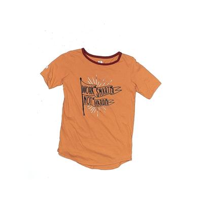Dot Dot Smile Short Sleeve T-Shirt: Orange Color Block Tops - Kids Boy's Size 8