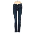 FRAME Denim Jeans - Low Rise Skinny Leg Boyfriend: Blue Bottoms - Women's Size 26 - Dark Wash