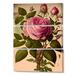 Design Art Blossoming Pink Vintage Rose I - Floral Rose Canvas Wall Art Set Canvas in White | 36 H x 28 W x 1 D in | Wayfair PT81215-3PV