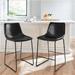 Steelside™ Triston Bar & Counter Stool Upholstered/Leather/Metal/Faux leather in Black | Counter Stool (26" Seat Height) | Wayfair