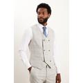 Tailored Fit Grey Textured Check Waistcoat