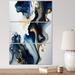 Orren Ellis Monelle Abstract Geode Marble Blue I 3 Pieces Canvas in Blue/White | 36 H x 28 W x 1 D in | Wayfair 4ACF2B922D83434A92C1C3A3AC94DAC2