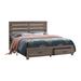 Millwood Pines Oriskany Platform Bed w/ 2 Drawers in Barrel Oak Wood in Brown | 49 H x 79.15 W x 85.35 D in | Wayfair