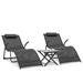 Arlmont & Co. Andraya 3 Pcs Patio Chaise Lounge Chair Set, Outdoor Lounger Chaise w/ Folding Table & Removable Pillow | Wayfair