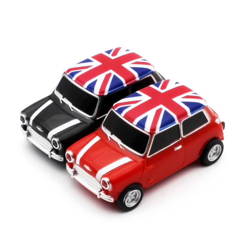 Mini clé USB modèle de voiture, clé USB de style britannique, clé USB, clé USB bleue, disque U rouge, cadeaux créatifs, 16 Go, 32 Go, 64 Go, 128 Go