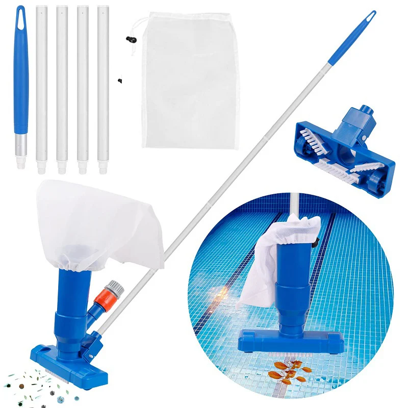 Tête d'aspirateur de piscine avec sac de brosse, Kit de nettoyage des fonds propres pour filtre de piscine, aspirateur de nettoyage des piscines d'écumoire