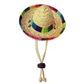 Chapeau Sombrero en paille pour animaux De compagnie Mini chapeau De paille mexicain conçu avec des
