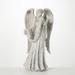 24"H Sullivans Large Frosted Angel Figure, Christmas Decor, Gray - 11.75"L x 9.25"W x 24"H