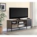 Schumacher Rustic Oak and Black TV Stand with 1 Sliding Door