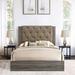 Dressel Brown and Rustic Grey Oak Tufted Panel Bed