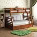 Cude Modern 3PC Bunk and Mattress Set Twin/Full Solid Bunk Bed Set with 6"/8" Memory Foam Mattress by Furniture of America