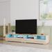 Modern TV Cabinet with Color-Changing LED Lights and Two Spacious Drawers for up to 43-inch TVs