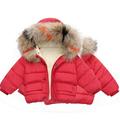 Gubotare Kids Boy s Winter Coat Clothes Kids Hoodie Solid Zipper Jacket Warm Child Coats Keep Color Winter Boys Coat&jacket Red 18-24 Months