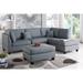 Bobkona Reversible Chaise Sectional Set with Ottoman