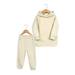 Godderr 12M-13Y Kids Toddler Baby 2Pcs Hoodie Sweatshirt Outfits for boys girls Solid color Cotton long sleeve long pants Spring Autumn Outfits Jackets