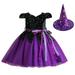 ZMHEGW Girls Twirl Purple Flutter Sleeve Dress Short Sleeve Tunic Dresses Pumpkin Prints Purple 100