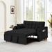 55" Velvet Convertible Sofa Bed w/Pull Out Bed, w/Pillows & Pockets - 55.2" x 33.1" x 32.2"