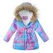 Gubotare Coats for Kids Girls Zip Keep Thicken Up Tie-Dye Girls Jacket Warm Winter Girls Coat&jacket (Purple 4-5 Years)