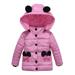 Jacket Dot Padded Thick Baby Clothes Kids Girls Winter Coat Bow Coat Boys Outfits Set Pink 90