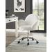 Dyann White and Chrome Adjustable Barrel Office Chair