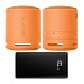 Sony SRS-XB100 Wireless Bluetooth Portable Travel Speaker (Orange 2-Speakers)