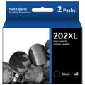 2 Black 202XL 202 Ink cartridges Compatible 202 Ink Cartridge Replacement for Epson 202 XL 202XL T202XL for Epson Expression Home XP-5100 Workforce WF-2860 Printer (Black 2-Pack)