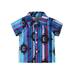 Baby Boy Summer T-shirt Casual Western Geometric/ Cow Printed Short Sleeve Button Up Shirt for Toddler