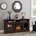 Fireplace TV Stand Wood Entertainment Center with a 18" Electric Fireplace Insert, TV Console Storage Cabinet for TVs Up to 60"