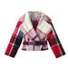 Toddler Coat Girl s Coat Autumn And Winter Jacket Plaid Coat Small Children s Warm Coat With Belt Red 6Y