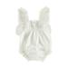 IZhansean Newborn Baby Girls Summer Clothes Butterfly Wings Princess Romper Dress Lace Sleeveless Jumpsuit Bodysuit Outfits Creamy White 18-24 Months