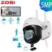 WiFi Security Cameras with Two Way Audio ZOSI 5MP Wireless Outdoor Smart IP Camera for Home Security AI Person Detection 5X Digital Zoom Waterproof Color Night Vision Cloud & SD Card Storage