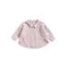 Gwiyeopda Children Kids Toddler Baby Boys Girls Short Sleeve Lapel Collar Button Down Shirt 1-7 Years