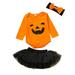 YDOJG Clothes For Baby Toddler Girls Outfit Pumpkin Cartoon Romper Tutu Gauze Skirt Outfits Set For 6-12 Months