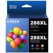 288XL Ink 4 Pack Replacement for Epson 288 XL T288 T288XL Higher Yield for XP-440 XP-446 XP-330 XP-340 XP-430 XP-434 Printer (Black Yellow Magenta Cyan) with Latest Upgraded Chip